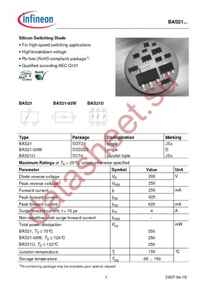 BAS 21 E6433 datasheet  